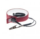 OEM PR - Uzemňovací náramok StaticTec, antialergický, 10mm / banánik, sada s 1,8m káblom, červený